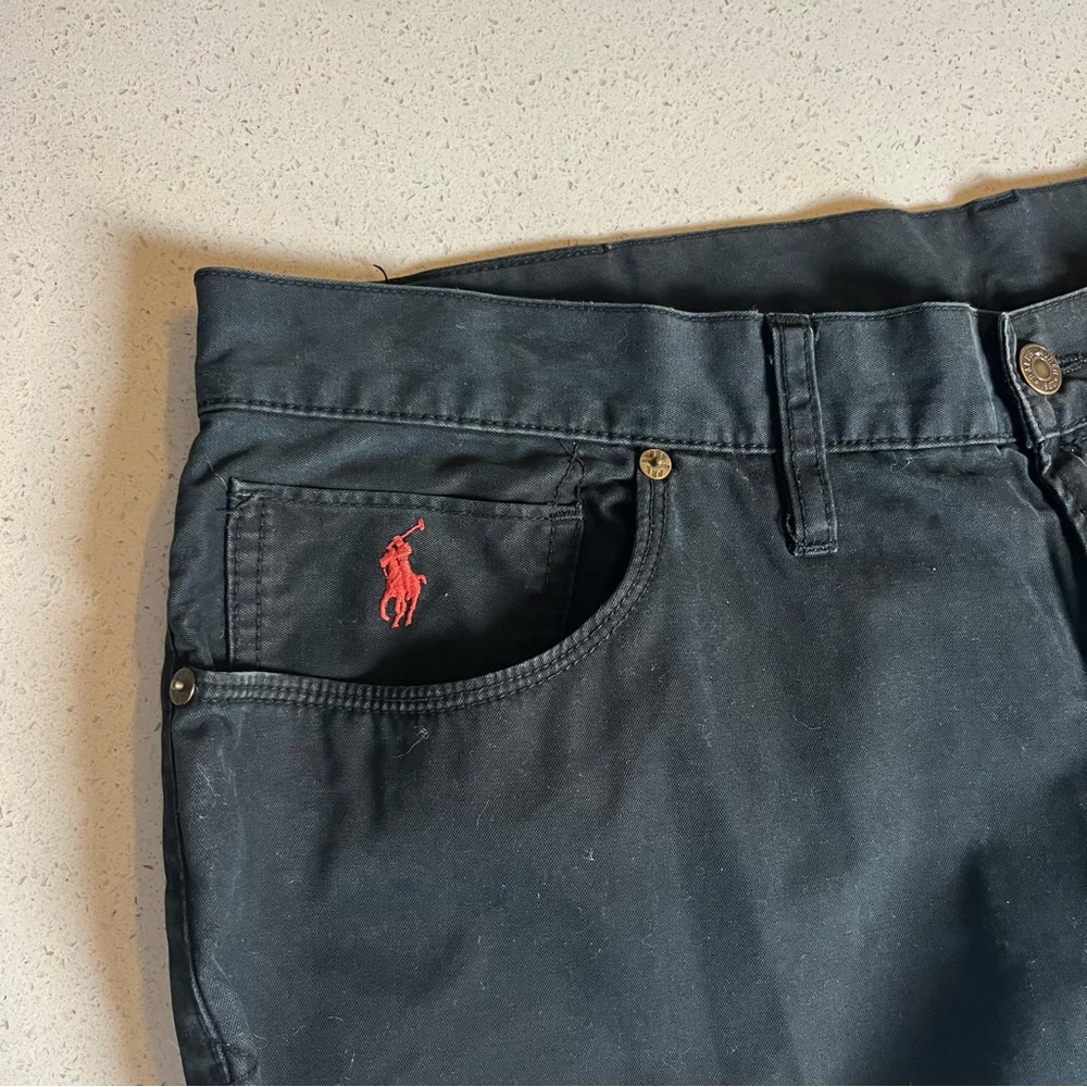 Polo Ralph Lauren Classic Fit Pants Mens 38 X 34 Black Chino Preppy Straight Leg